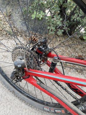 Rear derailleur flipped UP; cycleryUSA will fix it!