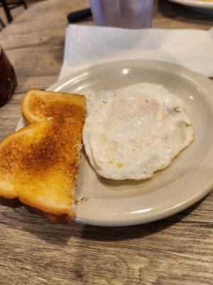 Egg and toast. It took quite sometime for this!