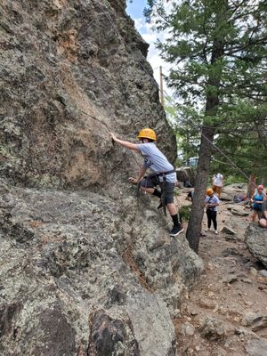 Rock climbing.