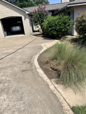 Edging the concrete before