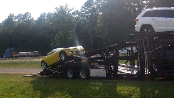 My car being loaded in North Carolina