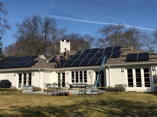 The Synergy Smart Homes crew hard at work, delivering the best in class SunPower panels right here in Connecticut.