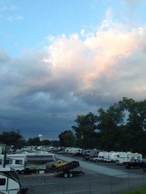 View of the RV park from the levee path