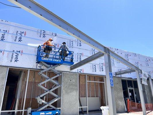 Hat Channels for Metal Wall Panel support - Starbucks - Burbank, Ca.