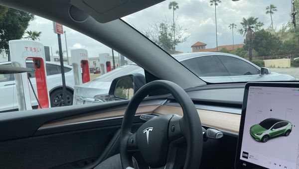 Tesla Supercharger at Celis St in the city San Fernando.