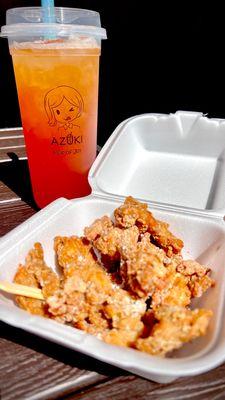 Popcorn chicken + Tropical iced tea.   Finally, a legit boba and Taiwanese street snack place in Ventura County.