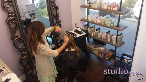 Inside Studio E Salon Folsom CA.