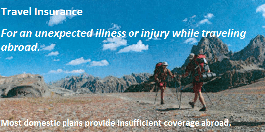 Let us insure you with peace of mind for you next trip abroad!  Call us today at 1-800-924-1411...