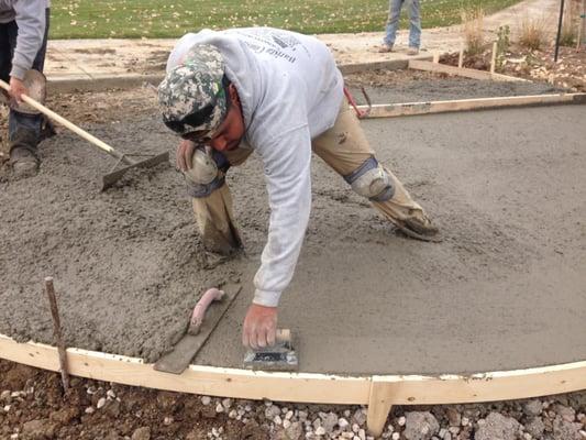 Gerardo edging one of the concrete half moons