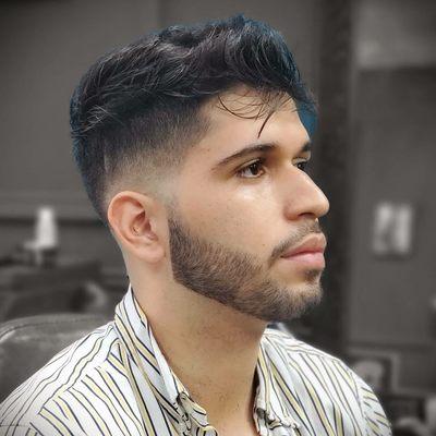 Low drop fade & lined up beard