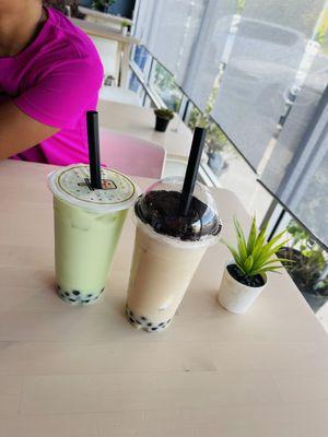 Honeydew Milk Tea & Potted Milk Tea