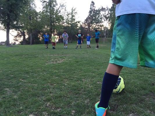 Pick up game of soccer after training