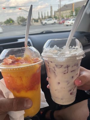 Mangoneada and fresas con crema