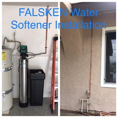 Falsken Water Softener service Reroute to Garage