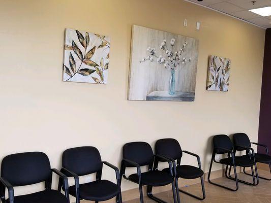 Relax in our spacious waiting room and warm environment