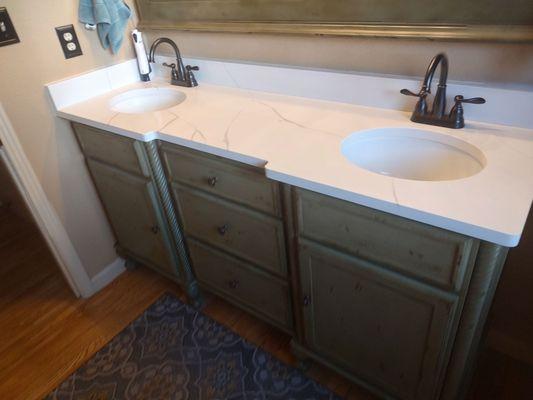 New granite top, sinks and fixtures