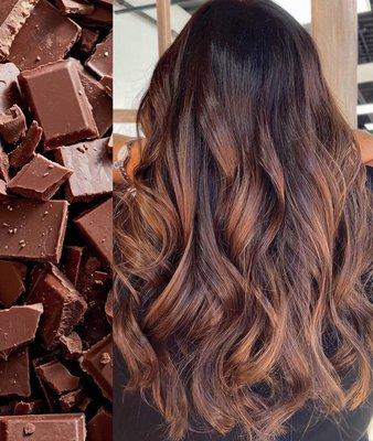 Chocolate Balayage Highlights