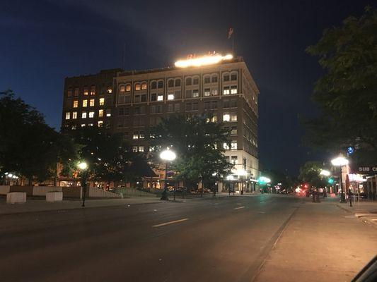 The Black's Building at night