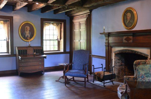 In the parlor, guests would have visited with Daniel Boone, Nathan, and the rest of the family.