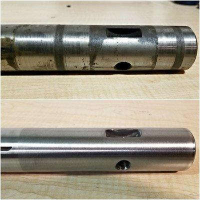 Restored stainless vacuum pump shaft