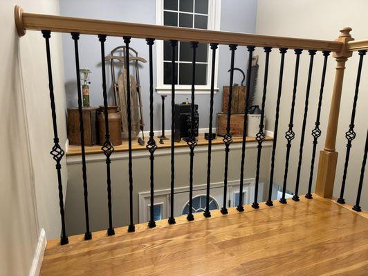 Replaced our wood Balusters with these pictured iron Balusters.