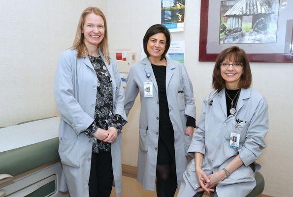 Nurse Practitioner Jenny Gill, Dr. Leslie Dion, and Dr. Diane DiMaggio