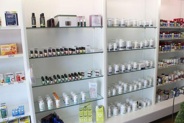 Our new OTC section includes essential oils, as well as premium vitamins and supplements.