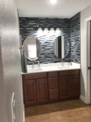 Master bath vanity two sinks