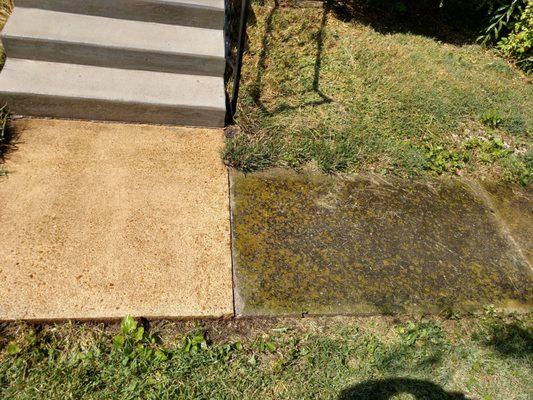 Before and after of some pressure washing we completed for a customer.