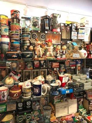 Merchandise varies from coffee mugs to bobbleheads and more