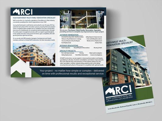 Brochure design for local renovation contractor.