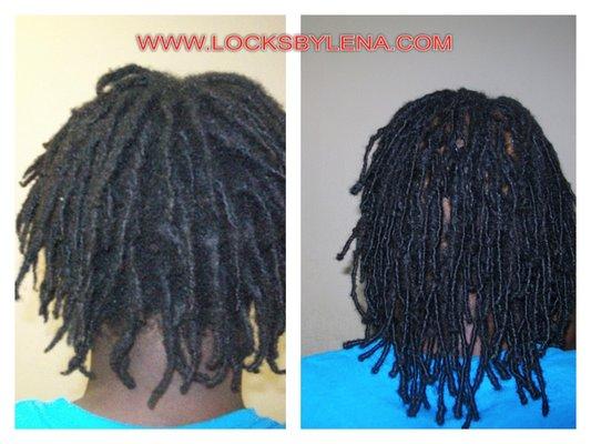 LOC  EXTENSIONS customer wanted to extend  his natural  locs  a few inches longer