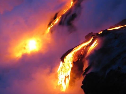 Lava Flowing into the Ocean, Big Island, Hawaii