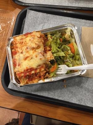 Chicken lasagna and vegetables! Delish!