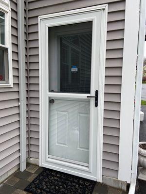 Beautiful storm door purchased and installed by PC Window & Door. Another job well done!