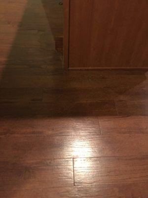 Water leaking behind bottom cabinets due to dishwasher not being hooked up when I moved in.