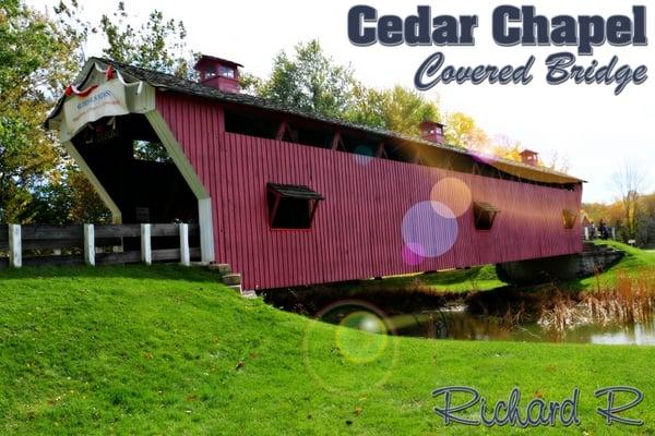 I have NEVER seen a covered bridge with cupolas before or with such a tall entrance. I love this bridge. So beautiful!!!