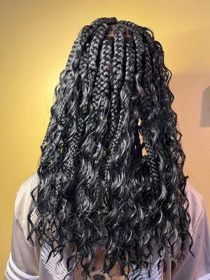 LARGE BOX BRAIDS BOHO STYLE FULL HEAD