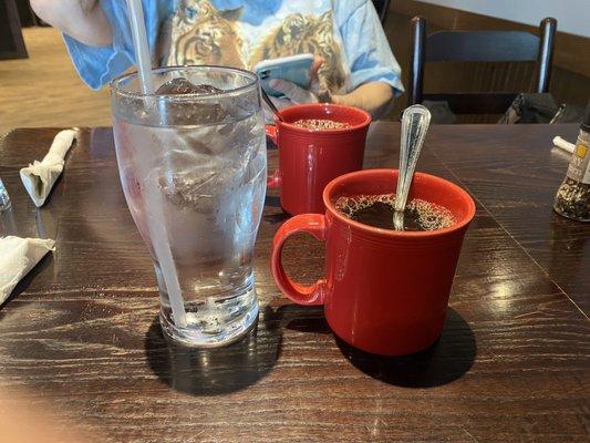 Fresh Ground Coffee and Water