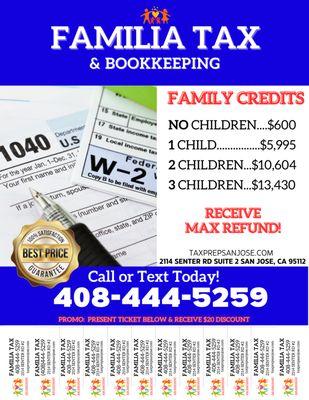 Receive Max Refund for Tax Year 2023: Current Earned Income Tax Credit (EITC) 
& Child Tax Credit (CTC)