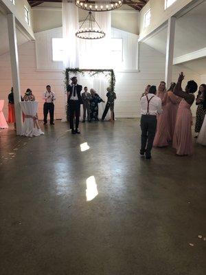 I don't want to post my brothers wedding pics here but this is an idea of what the front of the open area looked like