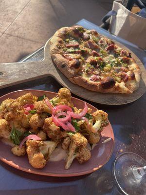 Smoked Duck Pizza & Cauliflower Fritto