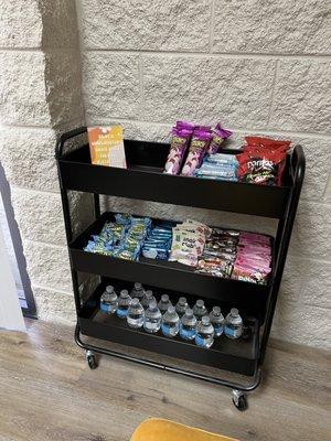 Complimentary snack cart!