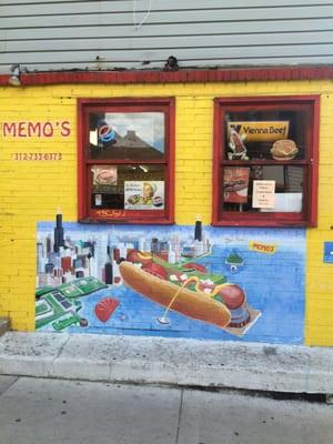 Memo's Hot Dogs in Pilsen Chicago.