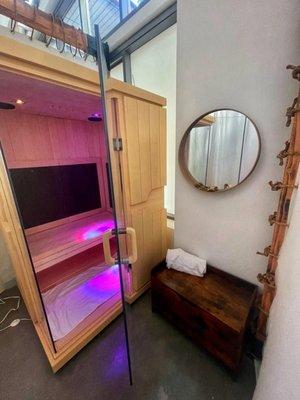 Individual sauna boxes with TV, Bluetooth, and Chromotherapy