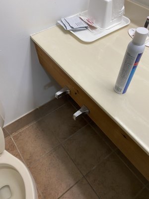 Toilet paper holder no paper, instead on counter. Again screams 149.00 worth of room. Run truthfully just run.