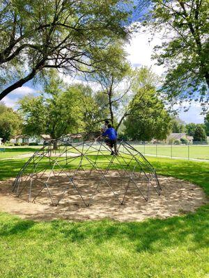 There is also a playground but it's really for older kids. If your kid can take a skinned knee, they can play here.