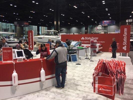 State Farm booth at the 2020 McCormick place Boat and RV show