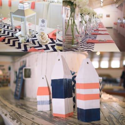 Nautical themed wedding at the Maritime Museum in down town Annapolis.