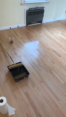 Wood floor refinishing